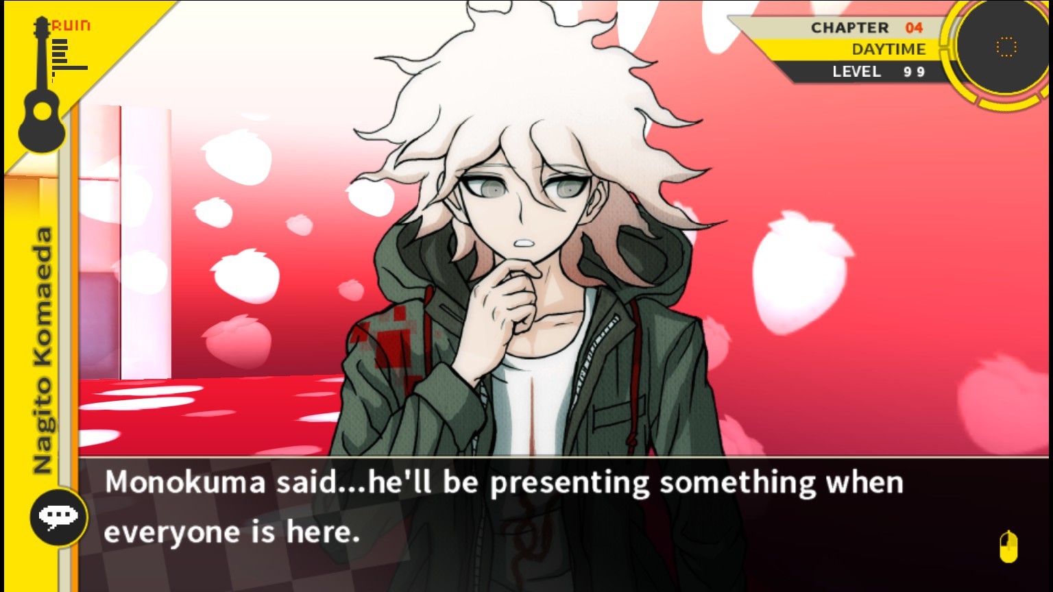 Monokuma said... he'll be presenting something when everyone is here.