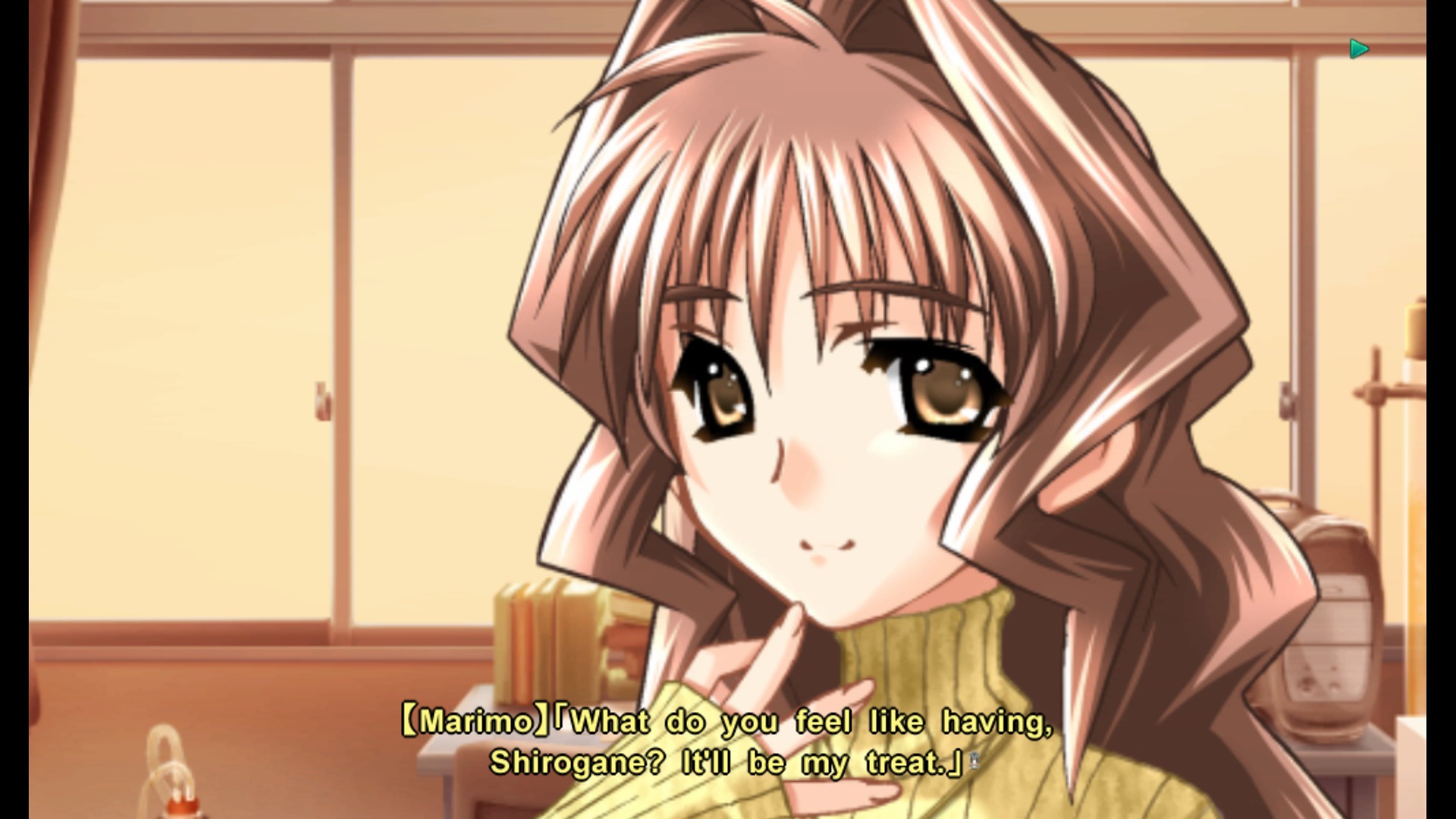 Marimo: What do you feel like having Shirogane? It'll be my treat.